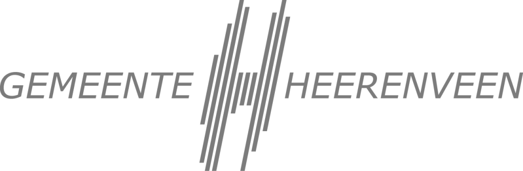Logo van Gemeente Heerenveen met moderne grijze lettertype en grafische elementen